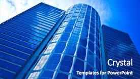  Presentation with skyscraper glass tower - Audience pleasing slides consisting of sky scraper - head of blue glass business backdrop and a  colored foreground