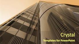  Presentation with san francisco - Presentation theme enhanced with sky scraper - highrise sunset in san francisco background and a tawny brown colored foreground