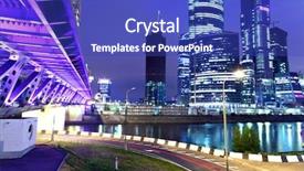  Presentation with city night - Audience pleasing slide deck consisting of sky scraper - modern skyscrapers at night moscow backdrop and a royal blue colored foreground