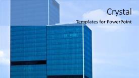  Presentation with blue business - Cool new presentation with sky scraper - two blue glass business skyscraper backdrop and a  colored foreground