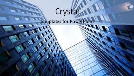  Presentation with skyscraper - Cool new presentation theme with sky scraper - underside view to new skyscraper backdrop and a light blue colored foreground