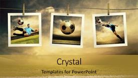  Presentation with football players field - Slide deck consisting of sky sports - photocards of football players background and a gold colored foreground