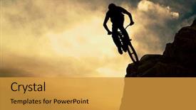  Presentation with bike - Presentation having sky sports - silhouette of a man background and a gold colored foreground