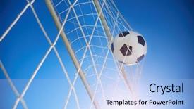  Presentation with soccer net - Slides enhanced with virus - young girl with stomach ache background and a lemonade colored foreground