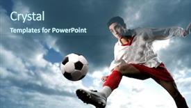  Presentation with soccer - Colorful slides enhanced with sky sports - soccer player backdrop and a ocean colored foreground