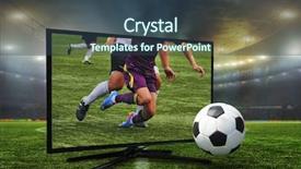  Presentation with sports fans - Cool new presentation theme with sky sports - stadium with fans the night backdrop and a ocean colored foreground