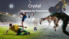  Presentation with football - PPT theme with sky sports rugby - football hottest moments mixed media background and a gray colored foreground