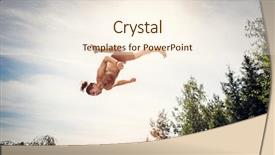  Presentation with sky - Slide deck featuring sky sportsman doing a backflip background and a cream colored foreground