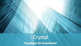  Presentation with tall building - Beautiful PPT theme featuring sky texture of glass high backdrop and a teal colored foreground