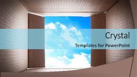  Presentation with thinking outside box - Amazing theme having sky thinking outside the box backdrop and a arctic colored foreground