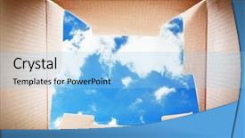  Presentation with thinking outside box - Cool new PPT layouts with sky thinking outside the box backdrop and a light blue colored foreground