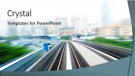  Presentation with train - Cool new slides with sky train moving fast backdrop and a white colored foreground