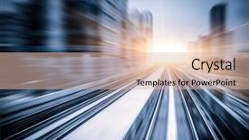  Presentation with kuala lumpur - Slide deck with sky train through the city background and a lemonade colored foreground