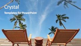  Presentation with sky sun - Cool new presentation with sky white clouds and sway backdrop and a teal colored foreground