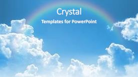  Presentation with sky rainbow - Theme featuring sky with a rainbow background and a teal colored foreground