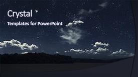  Presentation with blue stars - Audience pleasing slide deck consisting of sky with clouds and stars backdrop and a  colored foreground