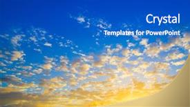  Presentation with sun breaking through clouds - Slide set featuring sky with clouds and sun background and a  colored foreground