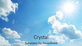  Presentation with sky sun - Amazing theme having sky with clouds and sun backdrop and a light blue colored foreground