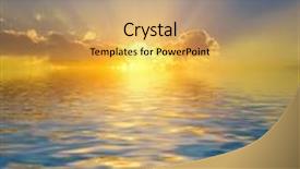  Presentation with shining - Slide deck featuring water fire - sky with clouds gold shining background and a coral colored foreground