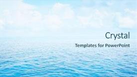  Presentation with blue waves - PPT layouts having sky with fluffy clouds background and a sky blue colored foreground