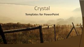  Presentation with fog - Presentation design featuring sky with fog over countryside at autumn background and a lemonade colored foreground