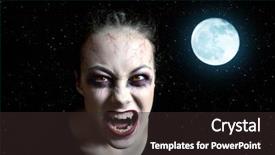  Presentation with night sky moon - Slides with sky with moon horror theme background and a dark gray colored foreground