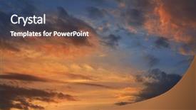  Presentation with sun rays on blue sky - Presentation theme featuring sky with orange and gray background and a ocean colored foreground