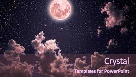  Presentation with night sky moon - Cool new presentation design with backgrounds night sky with stars backdrop and a tawny brown colored foreground