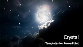  Presentation with night sky moon - Cool new slide deck with sky with stars and moon backdrop and a black colored foreground