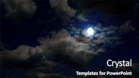  Presentation with night sky moon - Theme enhanced with sky with stars and moon background and a black colored foreground