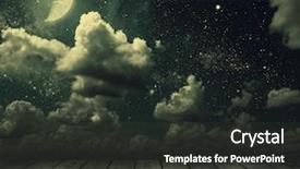  Presentation with night sky moon - Presentation theme having backgrounds night sky with stars background and a dark gray colored foreground