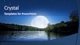  Presentation with stars moon - Audience pleasing theme consisting of sky with stars and moon backdrop and a ocean colored foreground