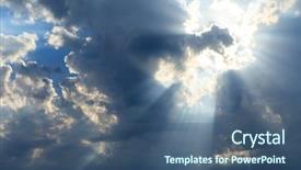  Presentation with sky sun - PPT theme with sky with sun background and a ocean colored foreground