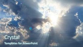  Presentation with sky sun - Slide deck with sky with sun background and a ocean colored foreground