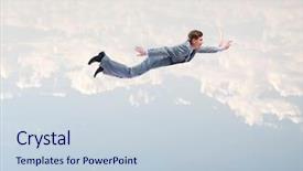  Presentation with brave - Beautiful presentation theme featuring skydiving - brave enough to risk backdrop and a lemonade colored foreground