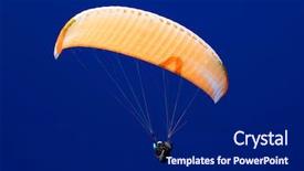  Presentation with blue sky - Cool new slide set with skydiving - paraglider against the blue sky backdrop and a navy blue colored foreground