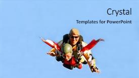  Presentation with legal action - Cool new slides with skydiving - portrait of two tandem skydivers backdrop and a light blue colored foreground