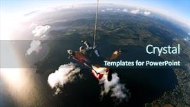  Presentation with legal action - Audience pleasing presentation consisting of skydiving - tandem skydiver in action parachuting backdrop and a tawny brown colored foreground