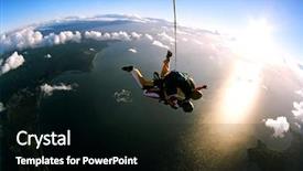  Presentation with educational action research - Amazing presentation theme having skydiving - tandem skydiver in action parachuting backdrop and a black colored foreground
