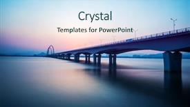  Presentation with skyline - PPT layouts enhanced with skyline and landscape of bridge background and a sky blue colored foreground
