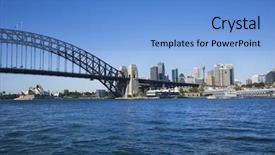  Presentation with sydney harbour bridge - Cool new PPT theme with skyline and sydney opera house backdrop and a light blue colored foreground