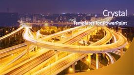  Presentation with flyover - PPT layouts consisting of skyline and traffic flyover background and a  colored foreground