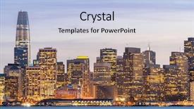  Presentation with treasure - Slide set enhanced with skyline at dusk from treasure background and a light blue colored foreground