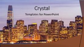  Presentation with san francisco - Slide deck consisting of skyline at dusk from treasure background and a light blue colored foreground