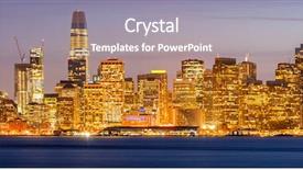  Presentation with treasure - Presentation with skyline at dusk from treasure background and a gray colored foreground