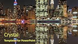  Presentation with new york night - Cool new theme with skyline at night lights new backdrop and a  colored foreground
