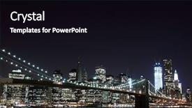  Presentation with brooklyn bridge - PPT theme consisting of skyline at night new york background and a black colored foreground