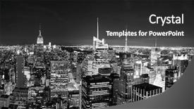  Presentation with new york night - Colorful presentation theme enhanced with skyline at night panorama black backdrop and a dark gray colored foreground
