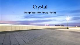  Presentation with cityscape - Audience pleasing slides consisting of skyline at sunrise in harbin backdrop and a light blue colored foreground