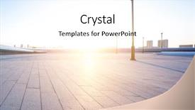  Presentation with sunrise - Theme featuring skyline at sunrise in harbin background and a white colored foreground